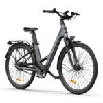 ADO Air 28 E-Bike mit Riemenantrieb – City E-Bike 28 Zoll, Tiefeinsteiger, Drehmomentsensor, 370 Wh Akku, Grau