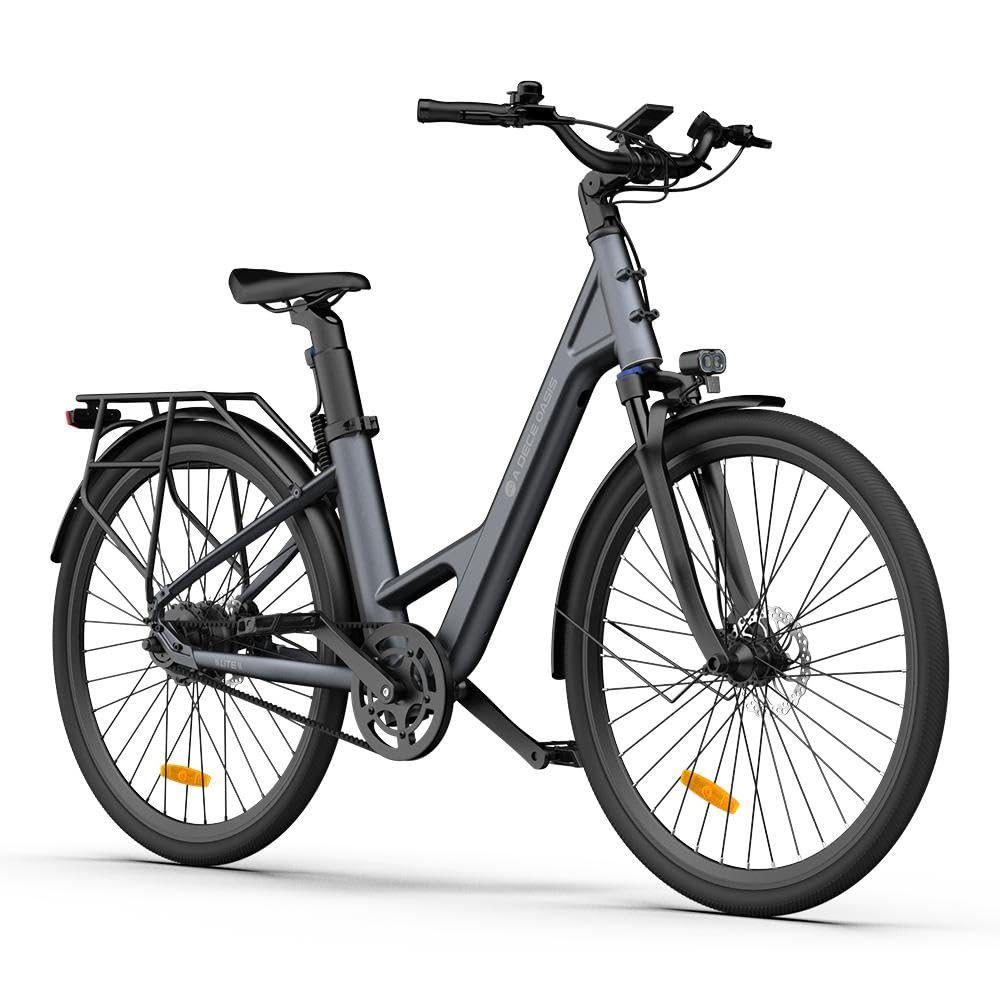 61R104jTECL ADO Air 28 E-Bike mit Riemenantrieb – City E-Bike 28 Zoll, Tiefeinsteiger, Drehmomentsensor, 370 Wh Akku, Grau - Image 1