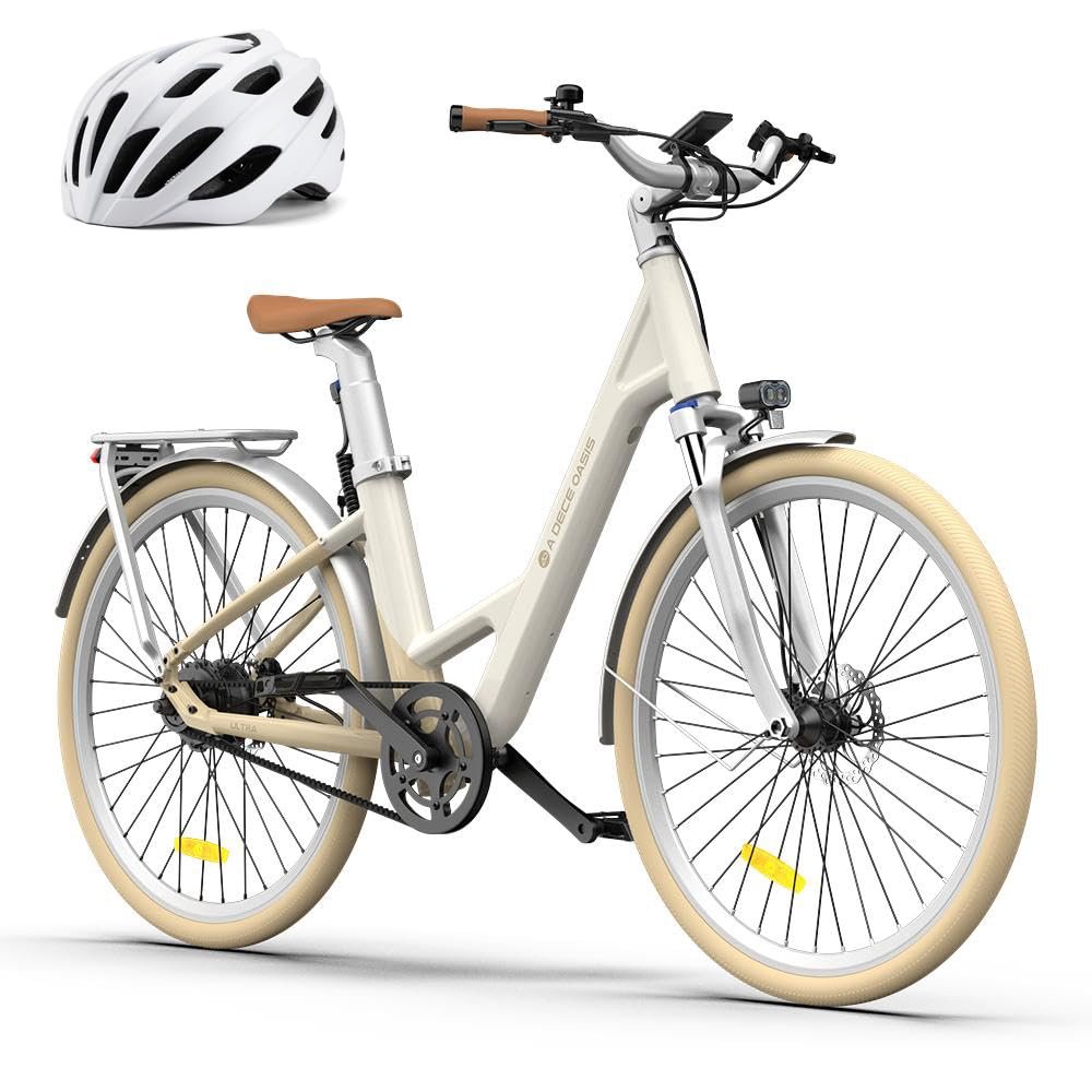 61RKjJwt1RL ADO Air 28 Ultra Pedelec 28 Zoll – City E-Bike mit Riemenantrieb, 3-Gang-Automatik, 250 W Heckmotor, Gelb - Image 1