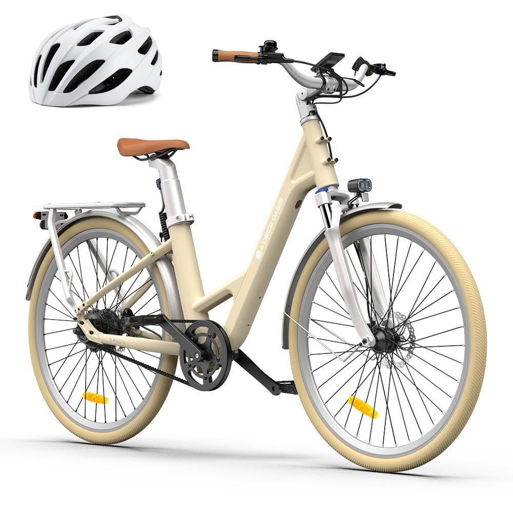 61WbGcTiP7L ADO Air 28 Pro E-Bike Pedelec 28 Zoll – Riemenantrieb, 2-Gang-Automatik, Heckmotor 250 W, Gepäckträger, Gelb - Image 1