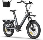 ADO Air One Pro/Ultra E-Bike mit Riemenantrieb – 20 Zoll Pedelec, BAFANG 250 W Motor, 2/3 Gang Automatik, Grau