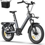 ADO Air One Pro/Ultra E-Bike mit Riemenantrieb – 20 Zoll Pedelec, BAFANG 250 W Motor, 2/3 Gang Automatik, Grau
