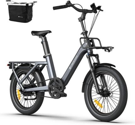 ADO Air One Pro/Ultra E-Bike mit Riemenantrieb – 20 Zoll Pedelec, BAFANG 250 W Motor, 2/3 Gang Automatik, Grau