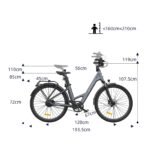 ADO Air 28 E-Bike mit Riemenantrieb – City E-Bike 28 Zoll, Tiefeinsteiger, Drehmomentsensor, 370 Wh Akku, Grau - Image 5